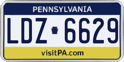 PA license plate LDZ6629
