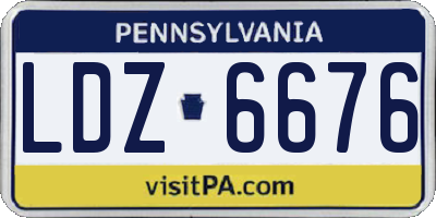 PA license plate LDZ6676