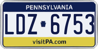 PA license plate LDZ6753