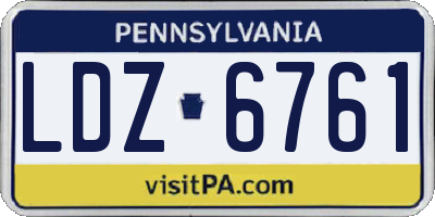 PA license plate LDZ6761