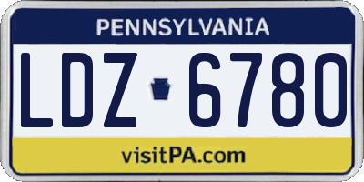 PA license plate LDZ6780
