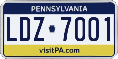 PA license plate LDZ7001