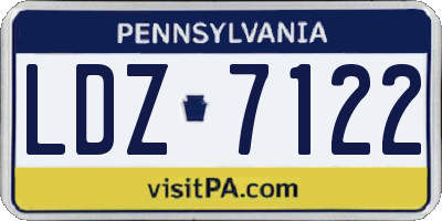 PA license plate LDZ7122