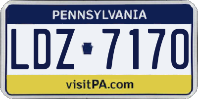 PA license plate LDZ7170