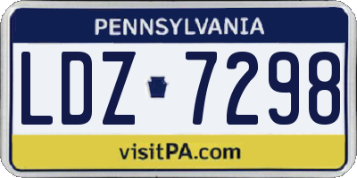 PA license plate LDZ7298
