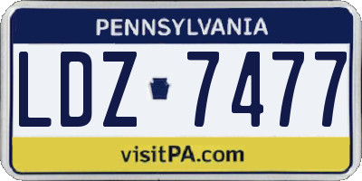 PA license plate LDZ7477