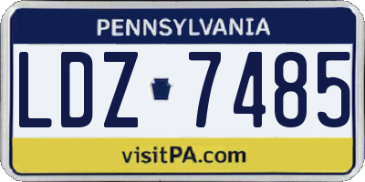 PA license plate LDZ7485