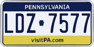 PA license plate LDZ7577