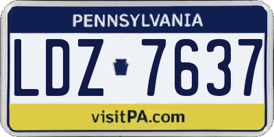 PA license plate LDZ7637