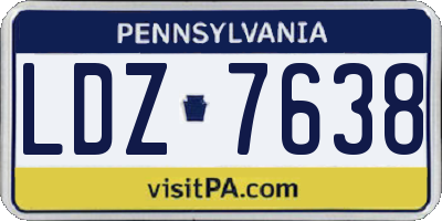 PA license plate LDZ7638