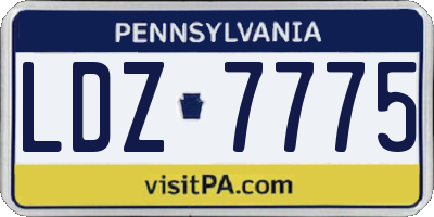 PA license plate LDZ7775