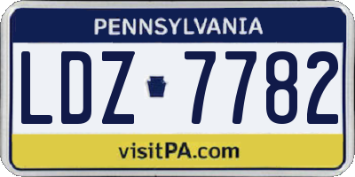 PA license plate LDZ7782