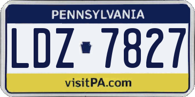 PA license plate LDZ7827