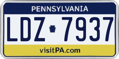 PA license plate LDZ7937