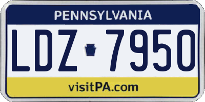 PA license plate LDZ7950