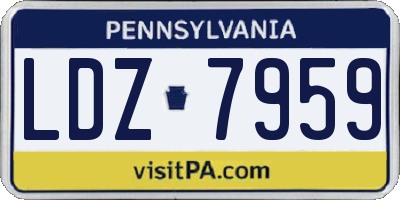 PA license plate LDZ7959
