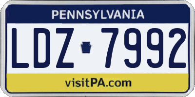 PA license plate LDZ7992