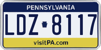 PA license plate LDZ8117