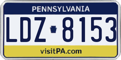 PA license plate LDZ8153
