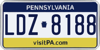 PA license plate LDZ8188