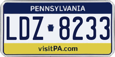 PA license plate LDZ8233