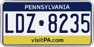 PA license plate LDZ8235