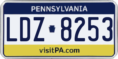 PA license plate LDZ8253