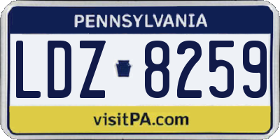 PA license plate LDZ8259