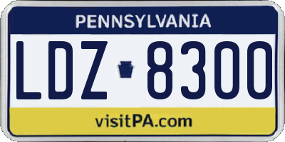 PA license plate LDZ8300