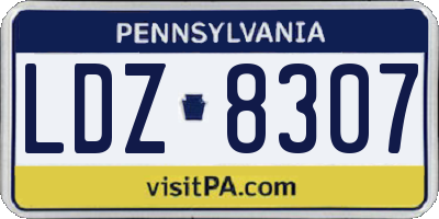 PA license plate LDZ8307
