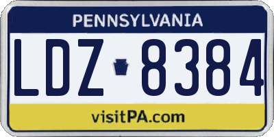 PA license plate LDZ8384
