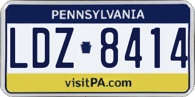 PA license plate LDZ8414