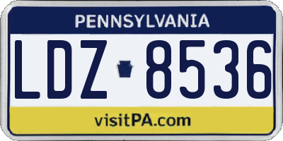 PA license plate LDZ8536