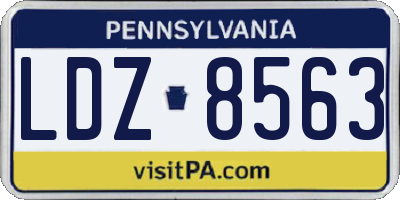 PA license plate LDZ8563