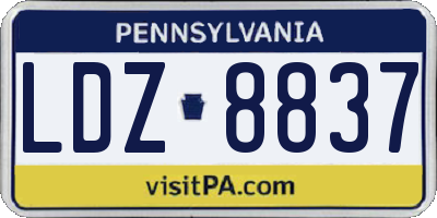PA license plate LDZ8837