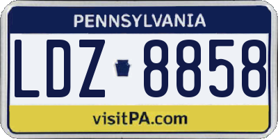 PA license plate LDZ8858