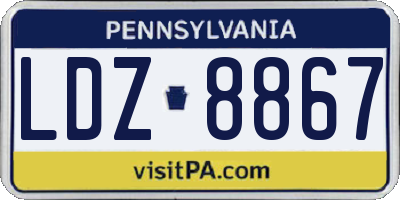 PA license plate LDZ8867
