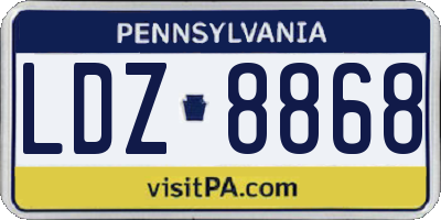 PA license plate LDZ8868