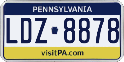 PA license plate LDZ8878