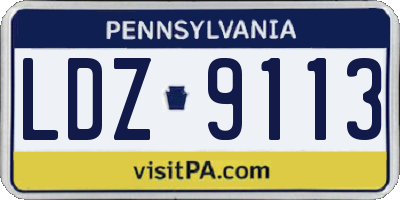 PA license plate LDZ9113