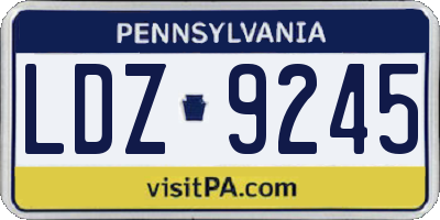 PA license plate LDZ9245