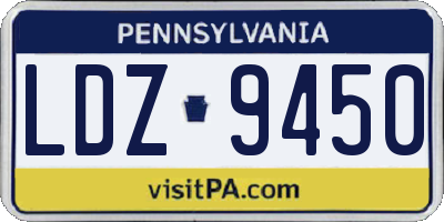 PA license plate LDZ9450