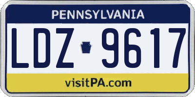 PA license plate LDZ9617