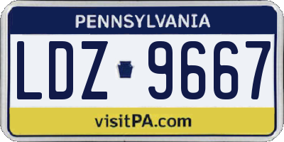 PA license plate LDZ9667