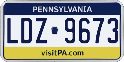 PA license plate LDZ9673
