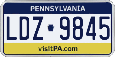 PA license plate LDZ9845