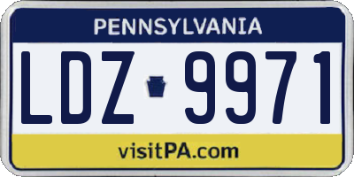 PA license plate LDZ9971