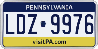 PA license plate LDZ9976