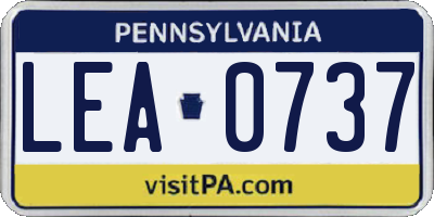 PA license plate LEA0737