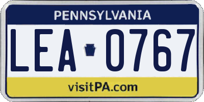 PA license plate LEA0767
